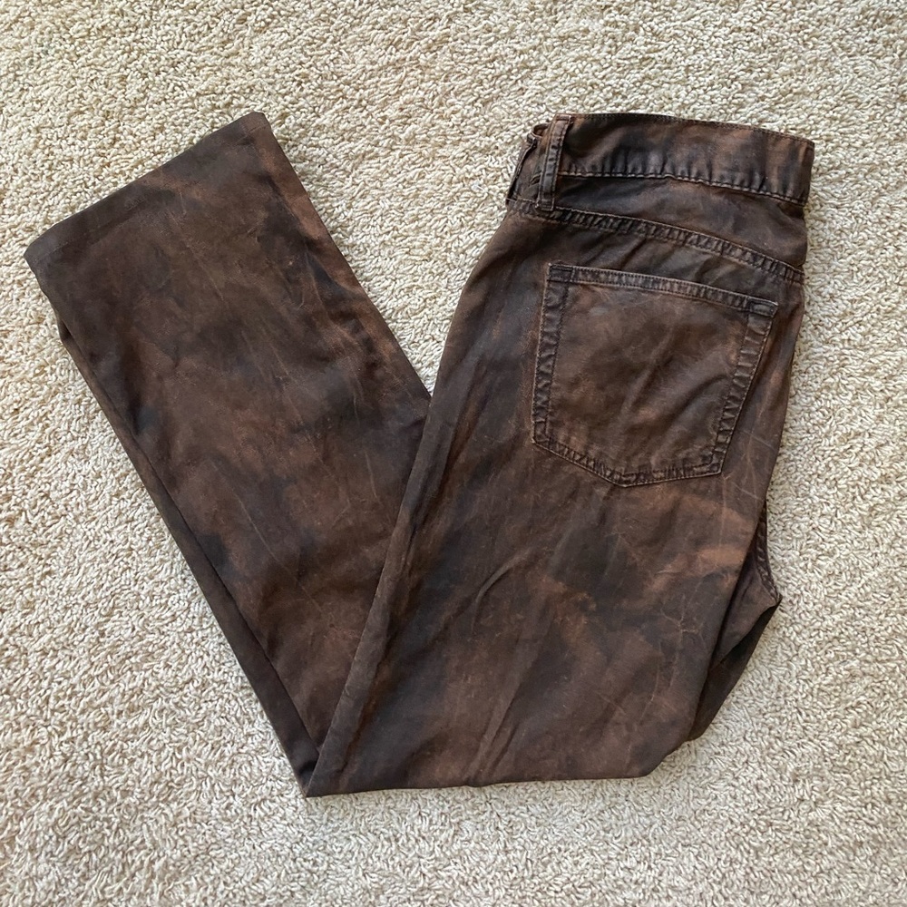 NWT Ralph Lauren Denim Black Label 888 Brown Marked Jeans Pants Size 30 wax Look